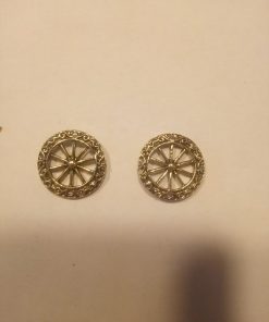 Coppia ruote dorate piccole accessorio decorazione orecchini borse