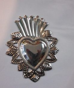 cuore in metallo argento decorazione cm 6,5